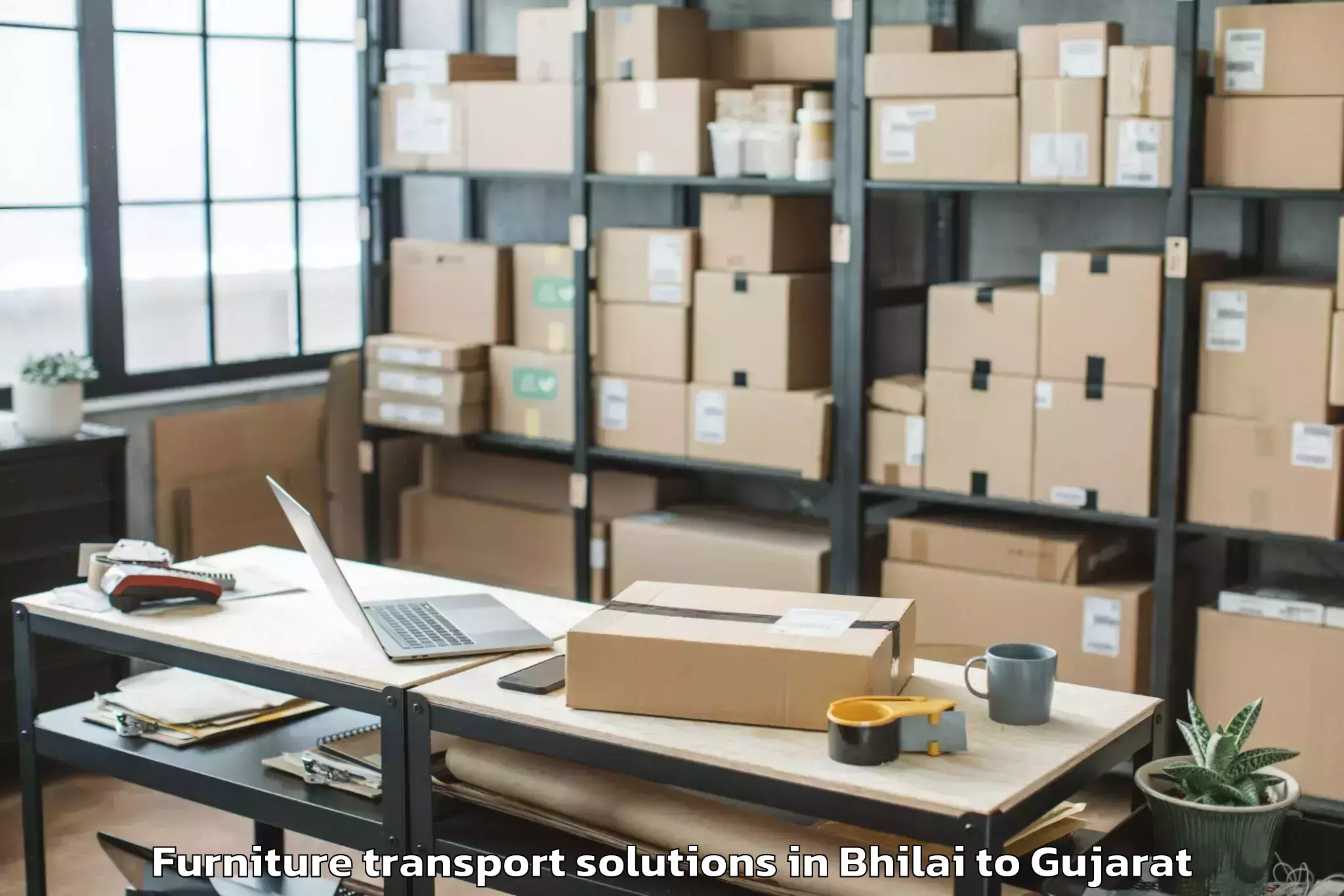 Book Bhilai to Delvada Furniture Transport Solutions